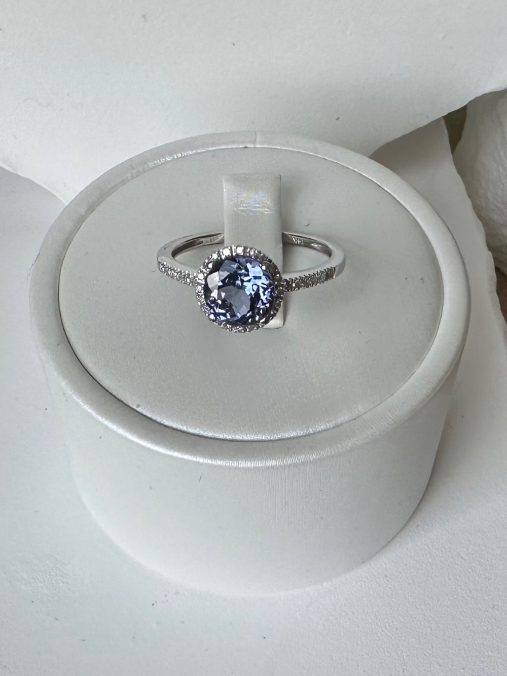 💍 RARE 1.5ct Unheated Tanzanite & Diamond Engagement Ring 14k ✨ Size 7 - Picture 5 of 11